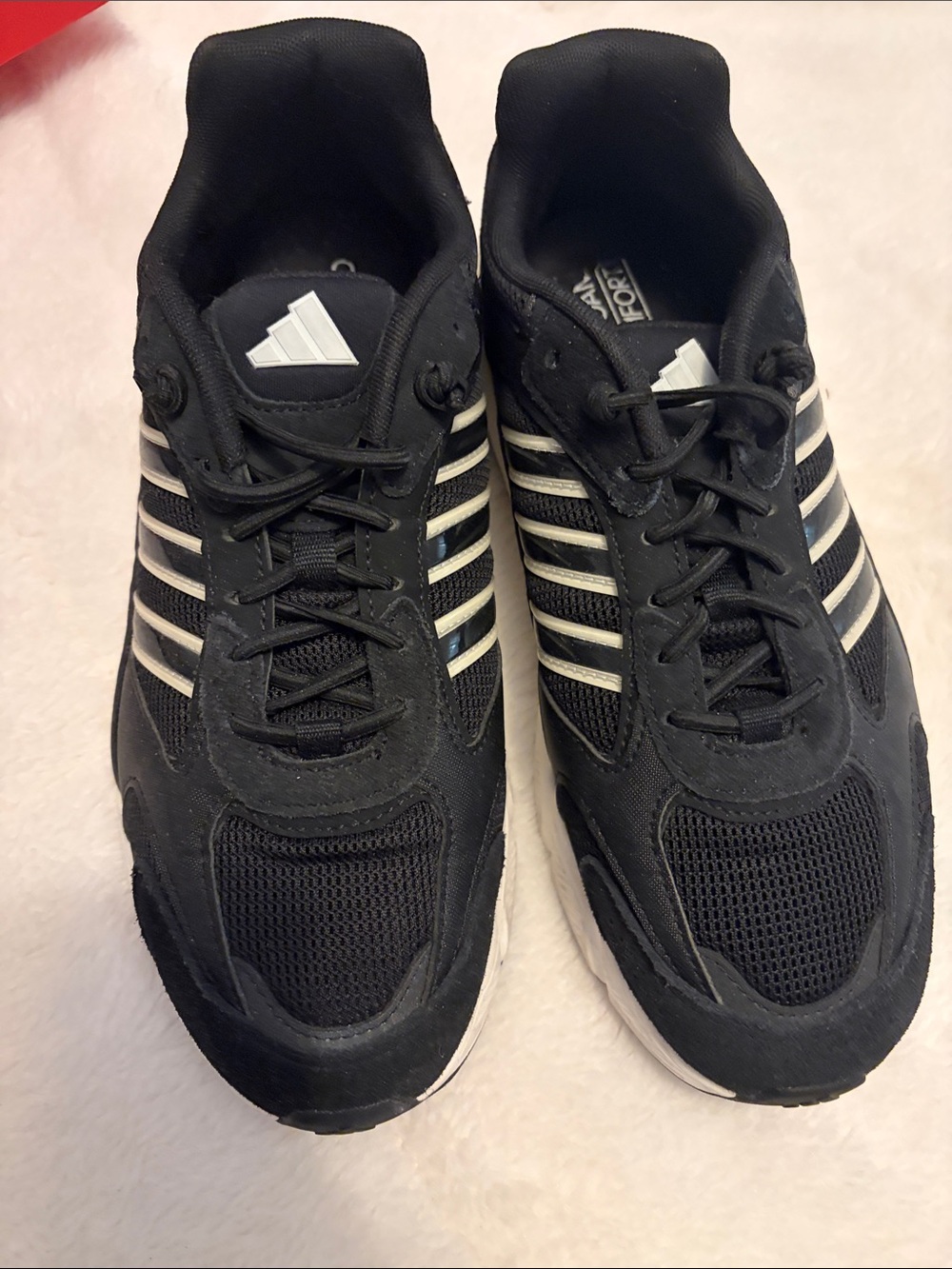 Adidas Cloudfoam Comfort Black Sneakers with White Stripes